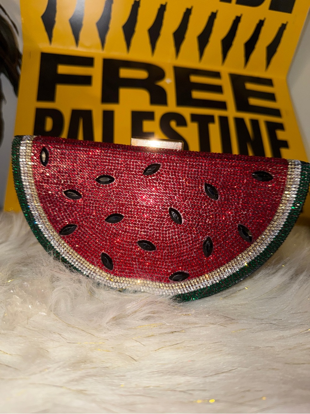Beaded Watermelon Clutch Bag - Red